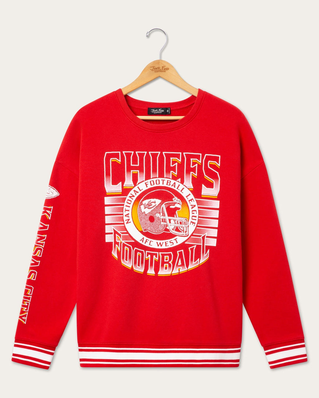 Kansas City Chiefs Striped Rib Crew Fleece product image 1
