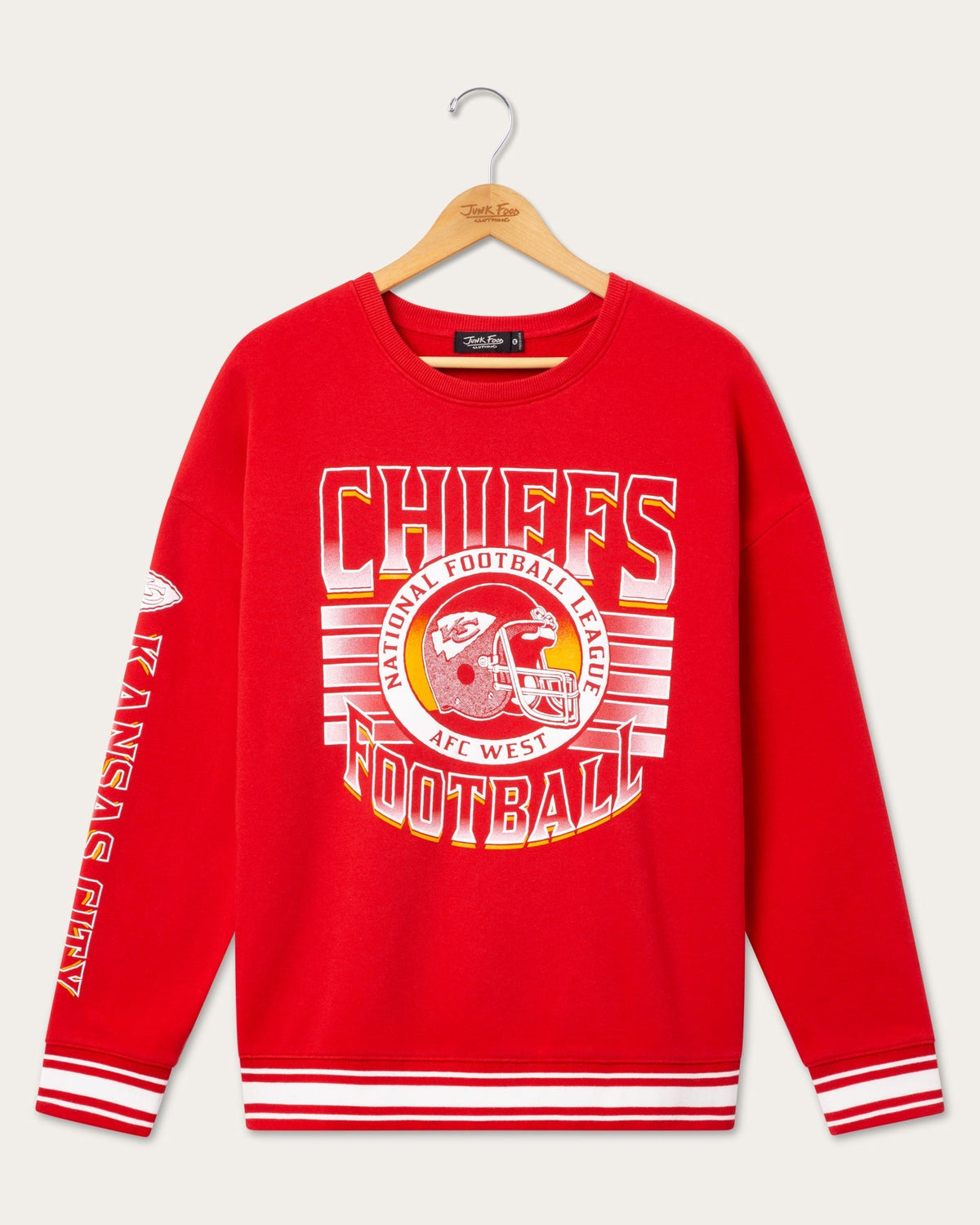 Kansas City Chiefs Striped Rib Crew Fleece product image 1