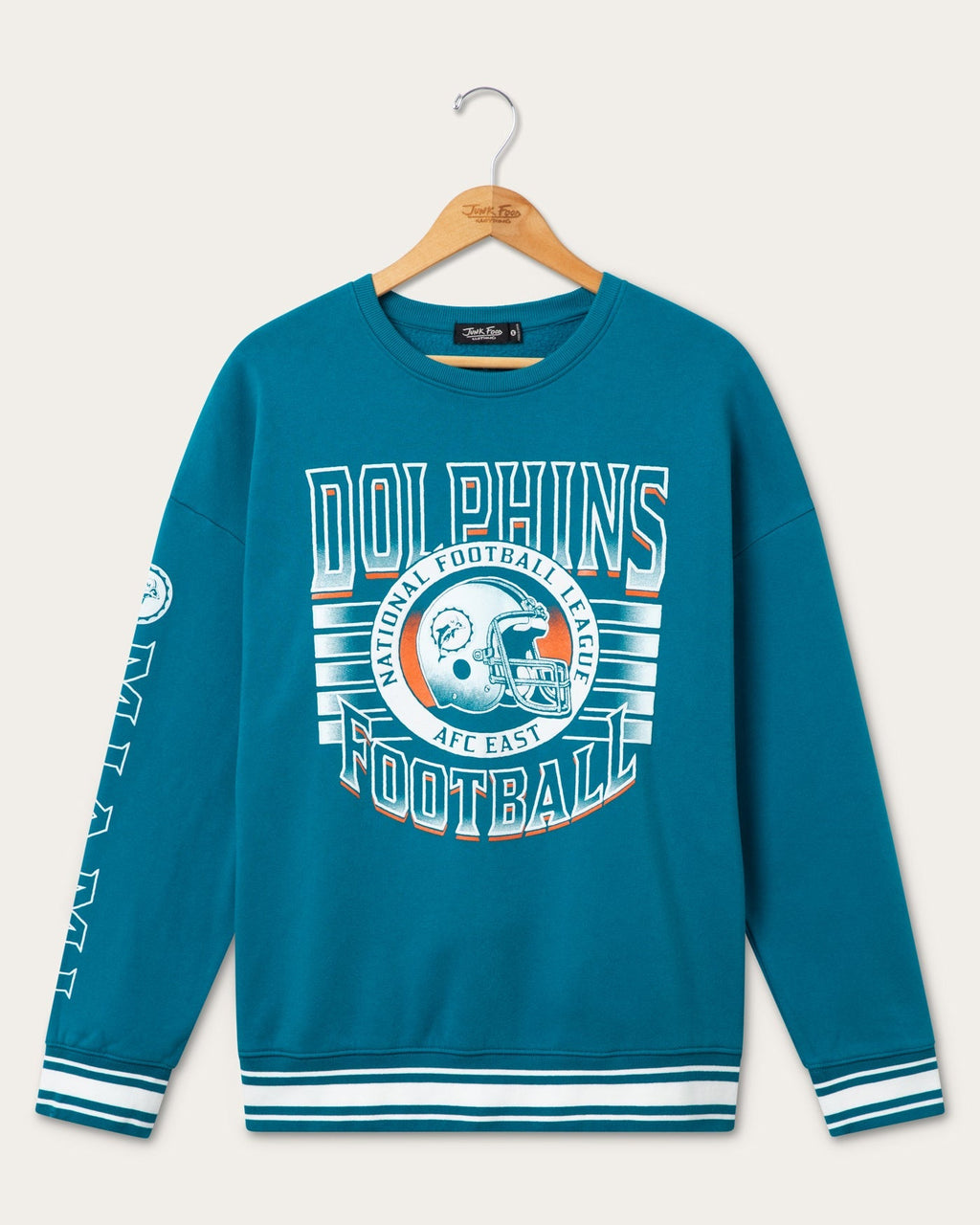 Miami Dolphins Striped Rib Crew Fleece product image 1