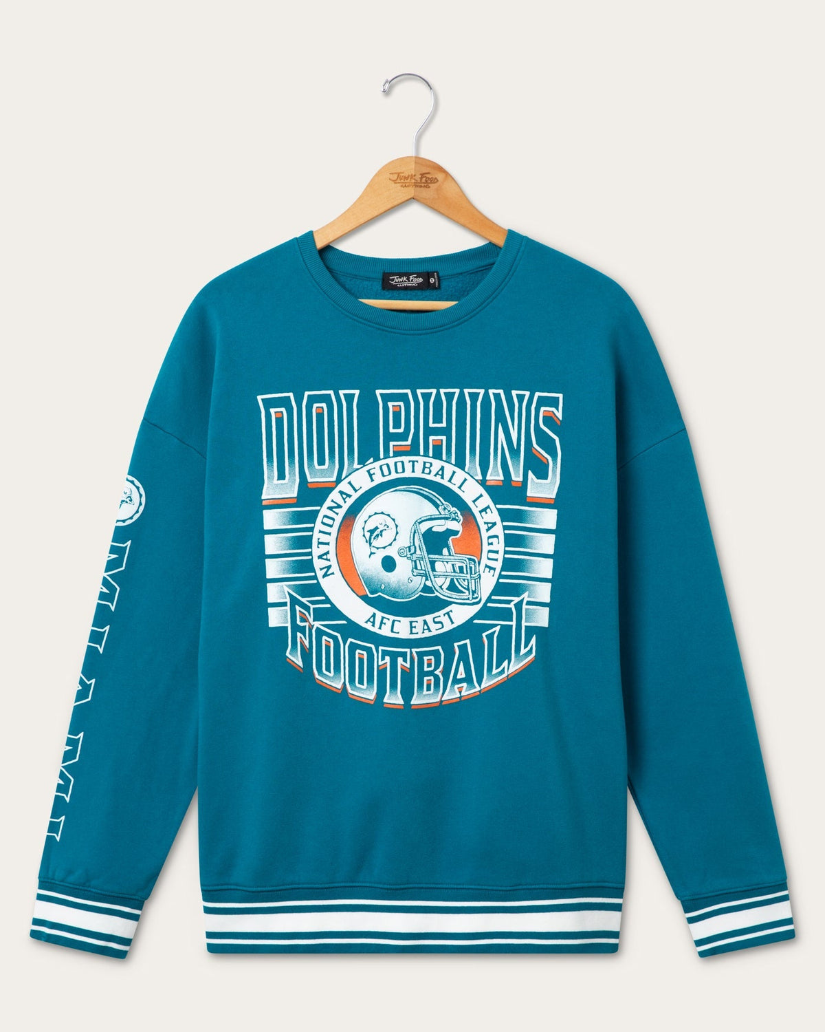 Miami Dolphins Striped Rib Crew Fleece product image 1