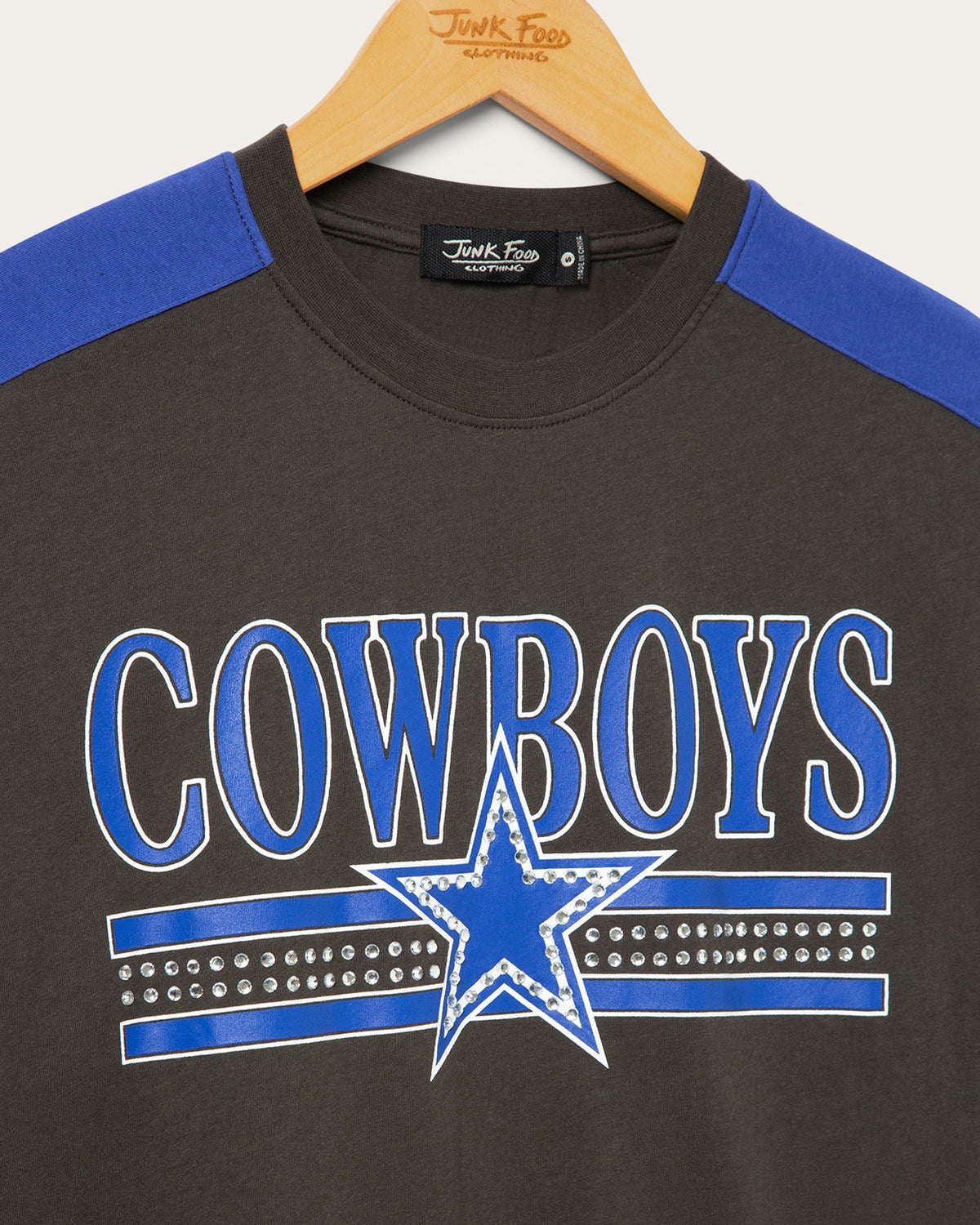 Women's Dallas Cowboys Striped Bling Crop Tee product image 3