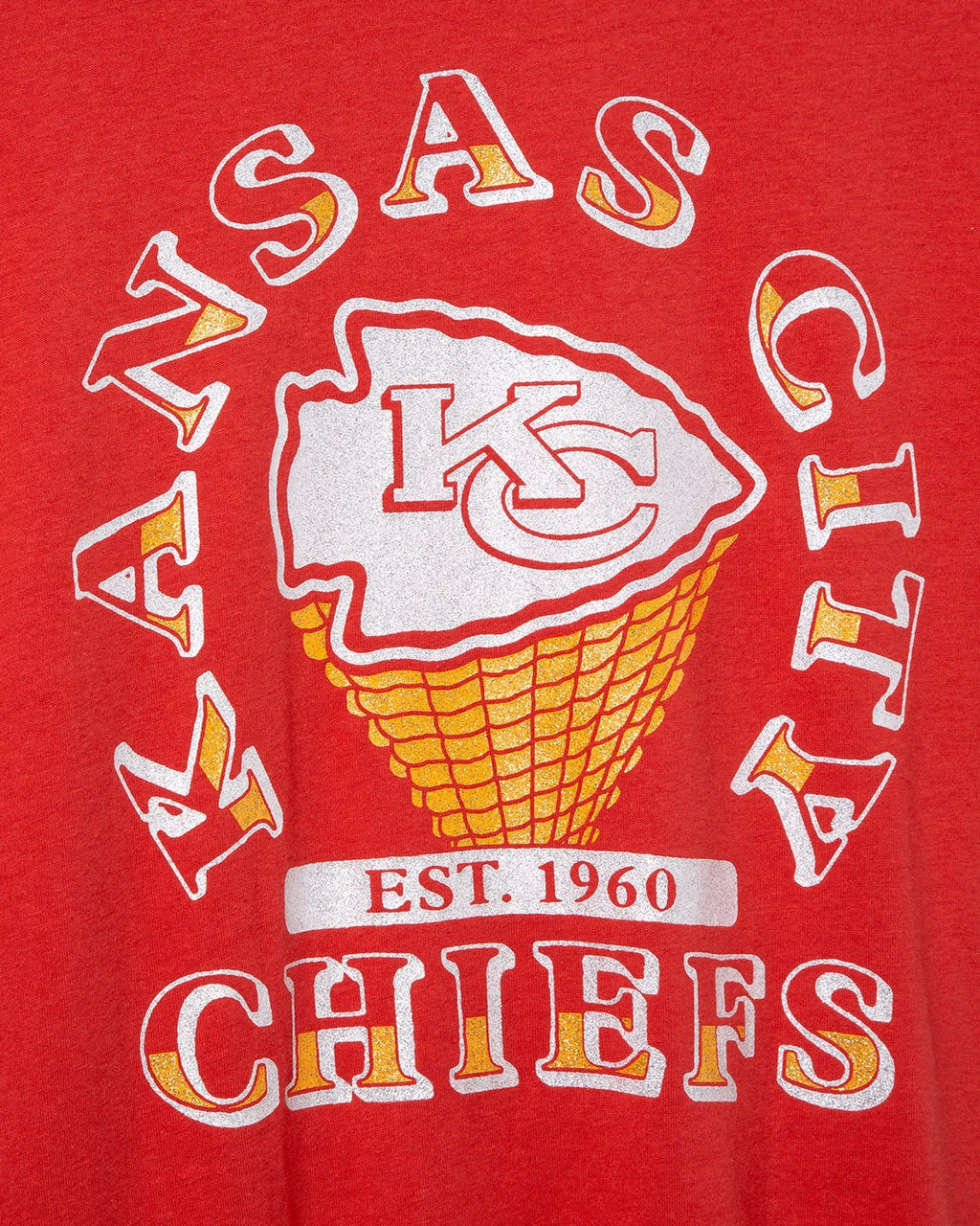 Women's Kansas City Chiefs Glitter Boxy Ringer product image 3