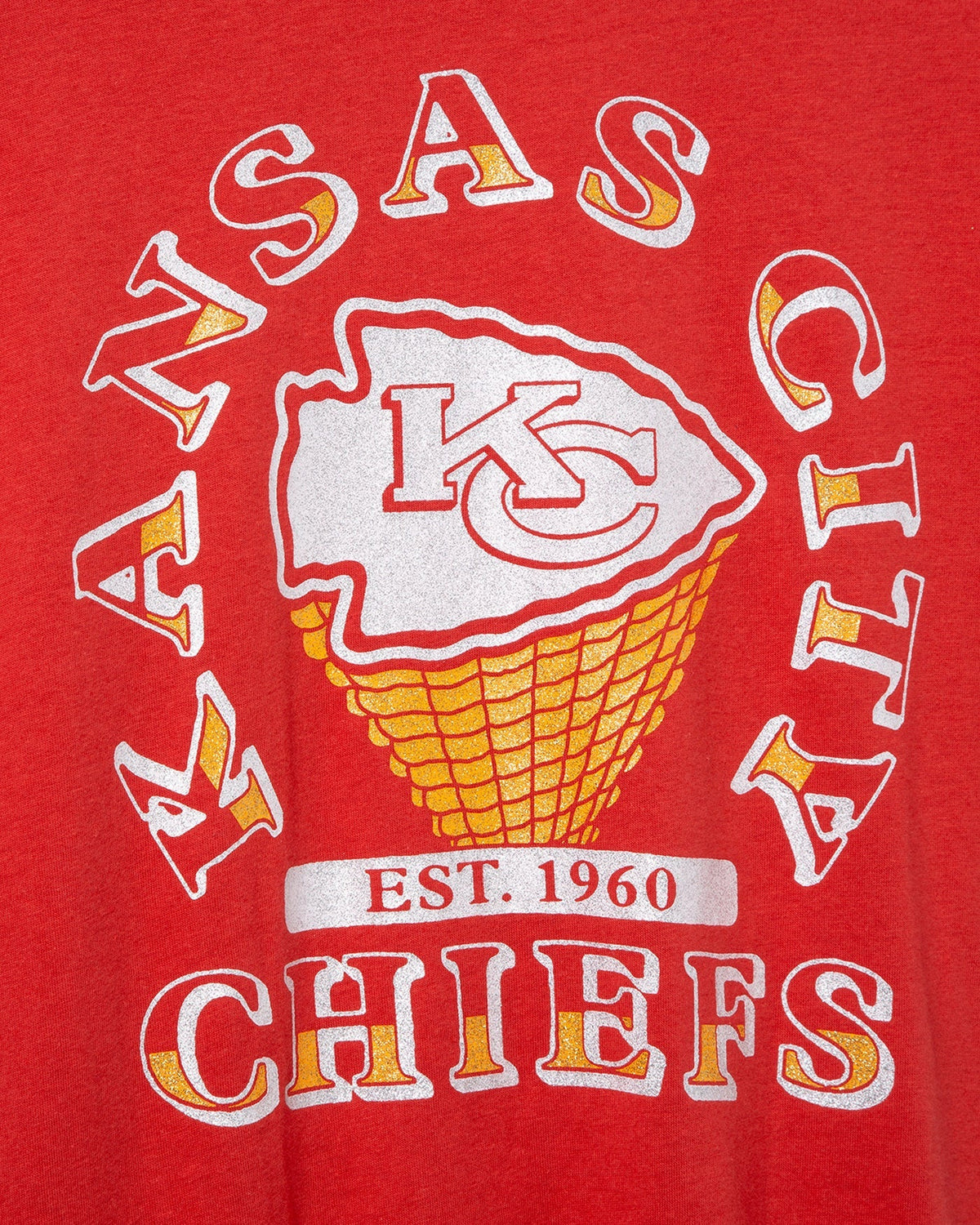 Women's Kansas City Chiefs Glitter Boxy Ringer product image 3