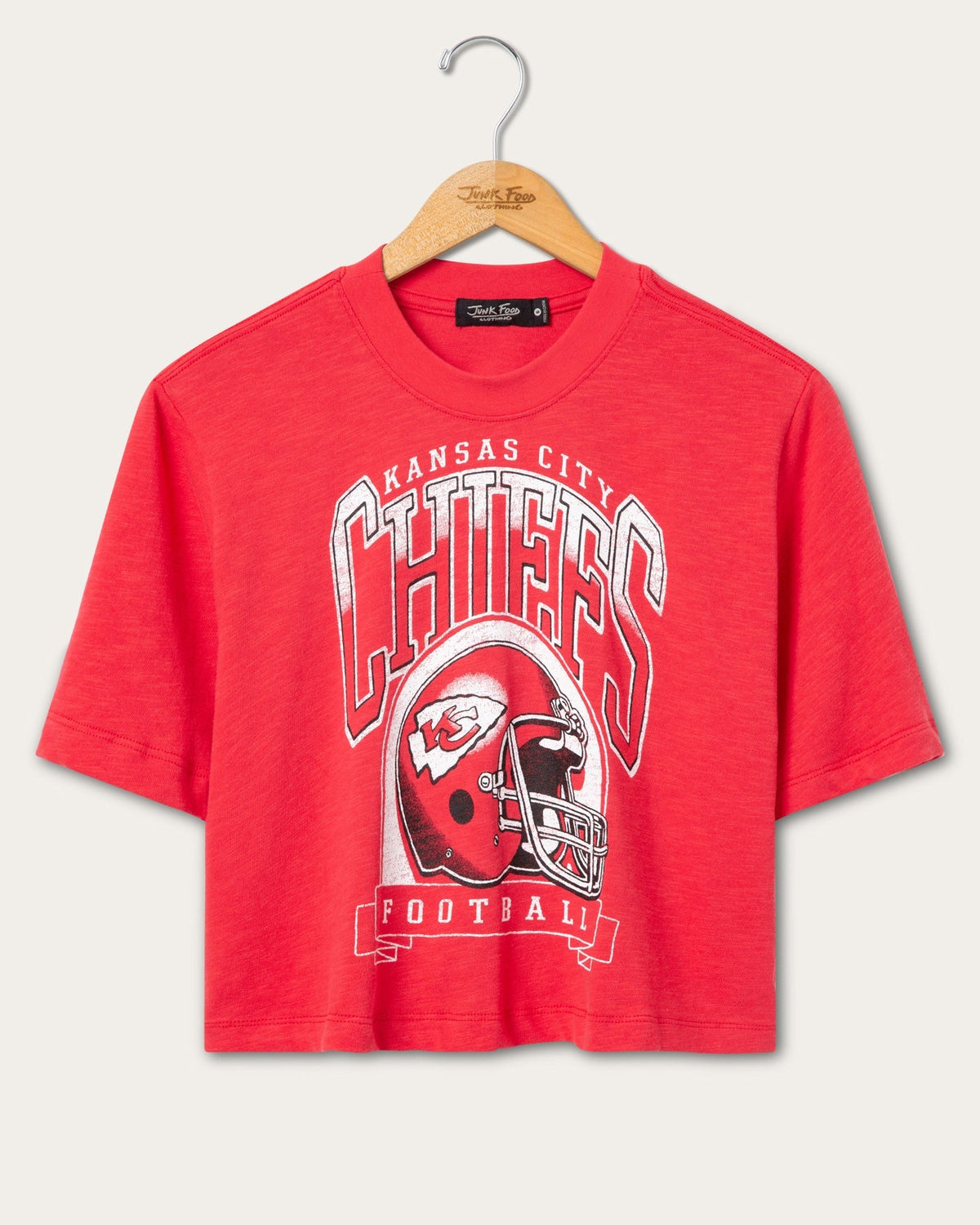 Women's Kansas City Chiefs Helmet Mock Neck Crop Tee product image 1