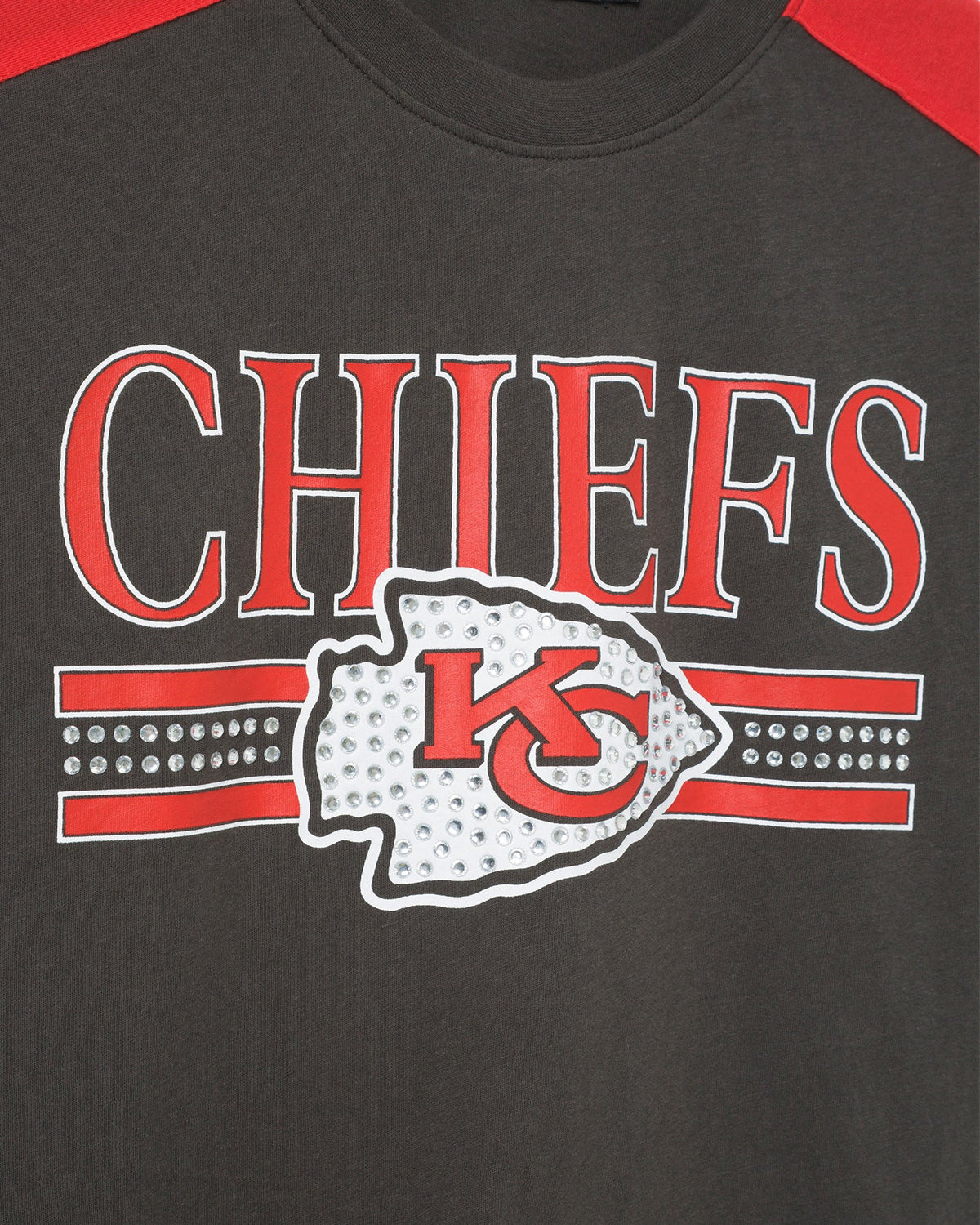 Women's Kansas City Chiefs Bling Striped Crop Tee product image 3