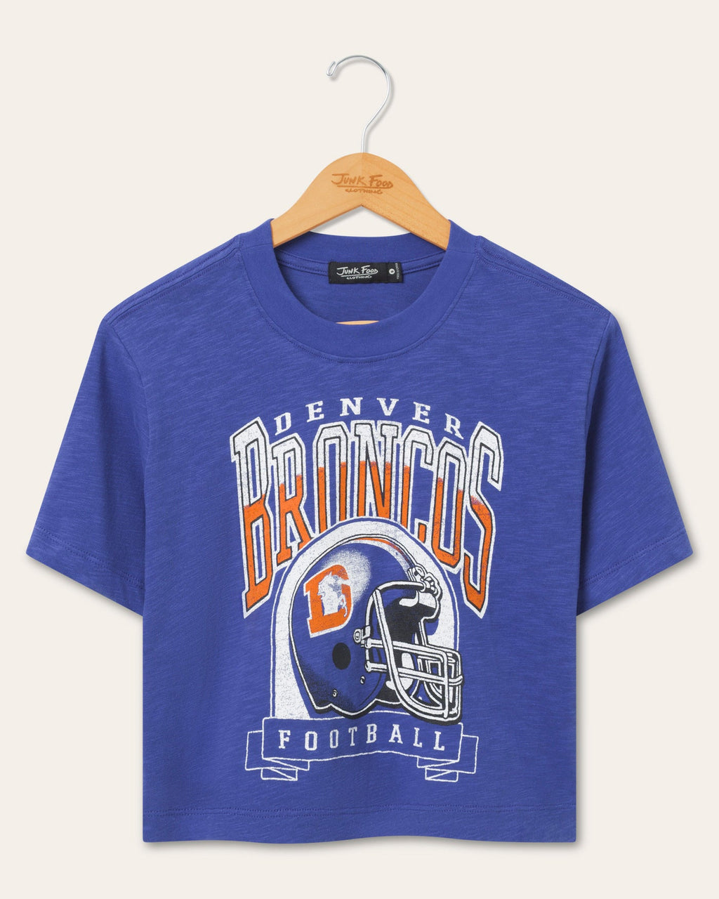 Women's Denver Broncos Helmet Mock Neck Crop Tee product image 1