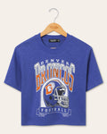 Women's Denver Broncos Helmet Mock Neck Crop Tee product image 1