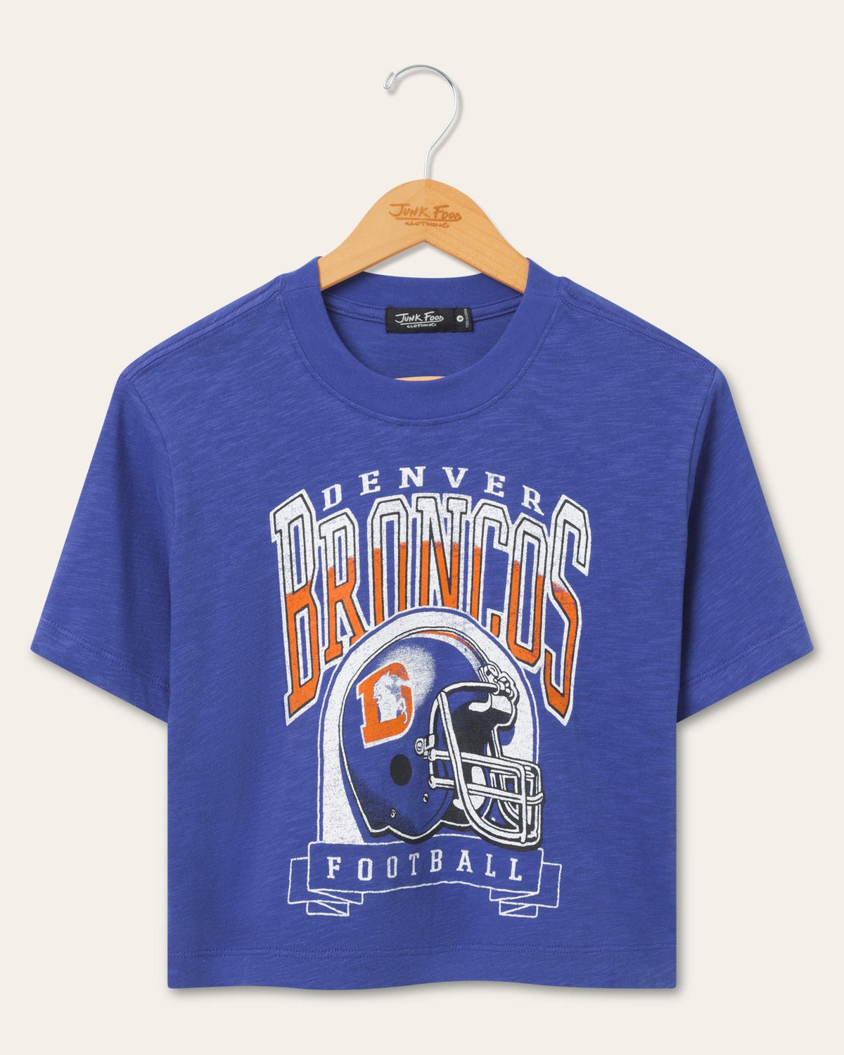 Women's Denver Broncos Helmet Mock Neck Crop Tee product image 1