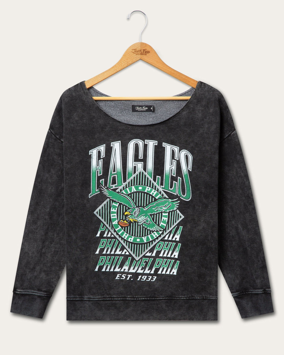 Women's Philadelphia Eagles Off Shoulder Cropped Fleece product image 1