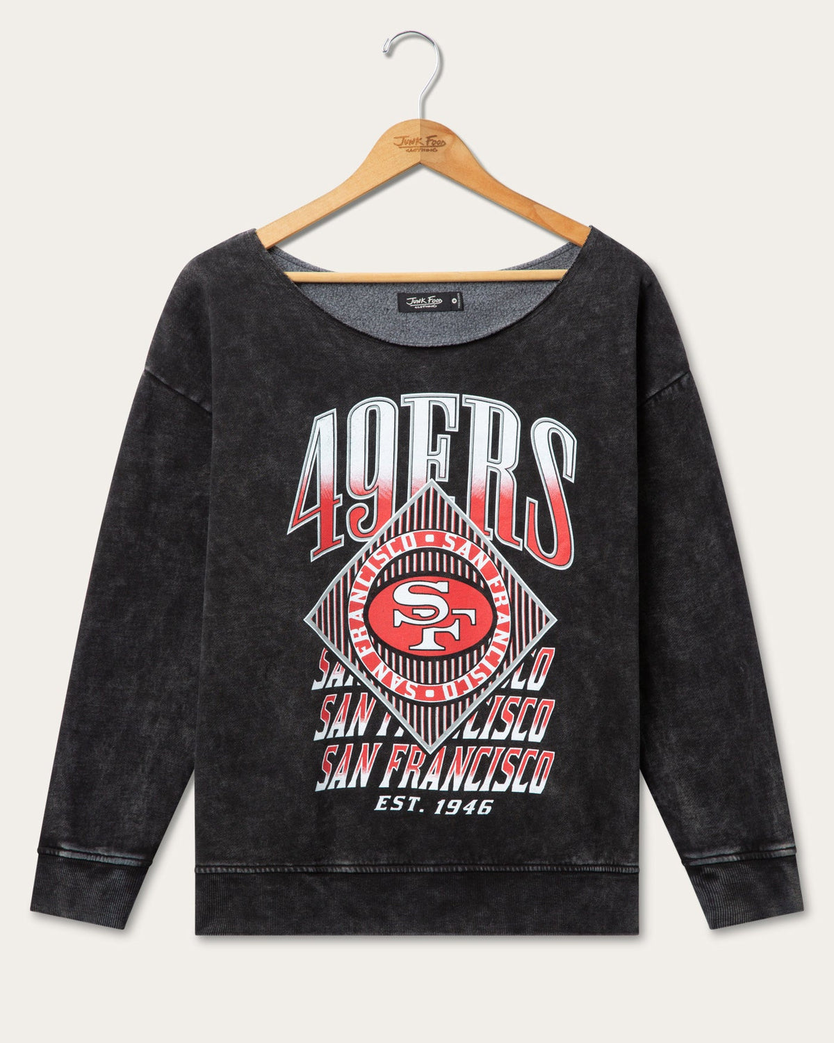 Women's San Francisco 49ers Off Shoulder Cropped Fleece product image 1