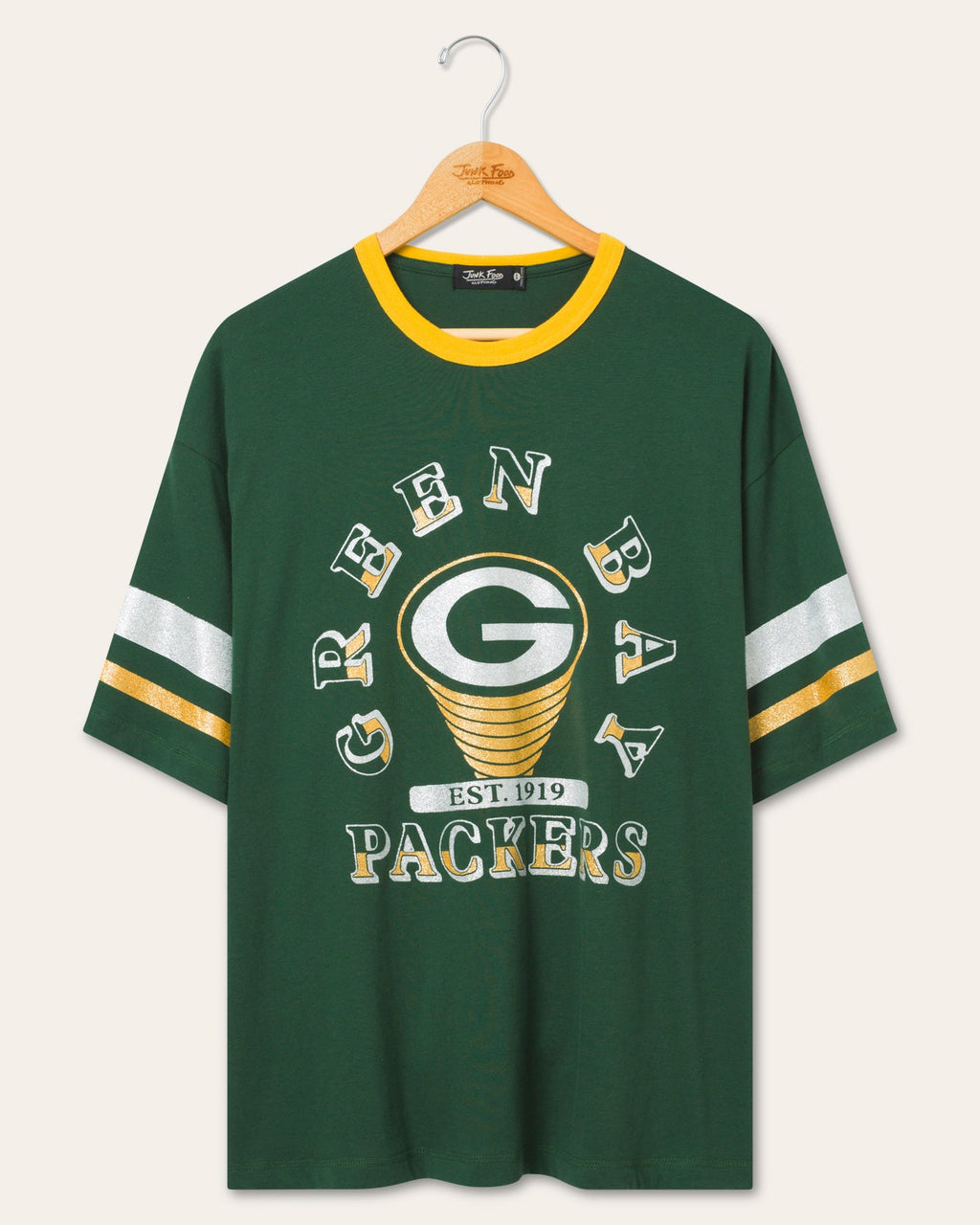 Women's Green Bay Packers Glitter Boxy Ringer product image 1