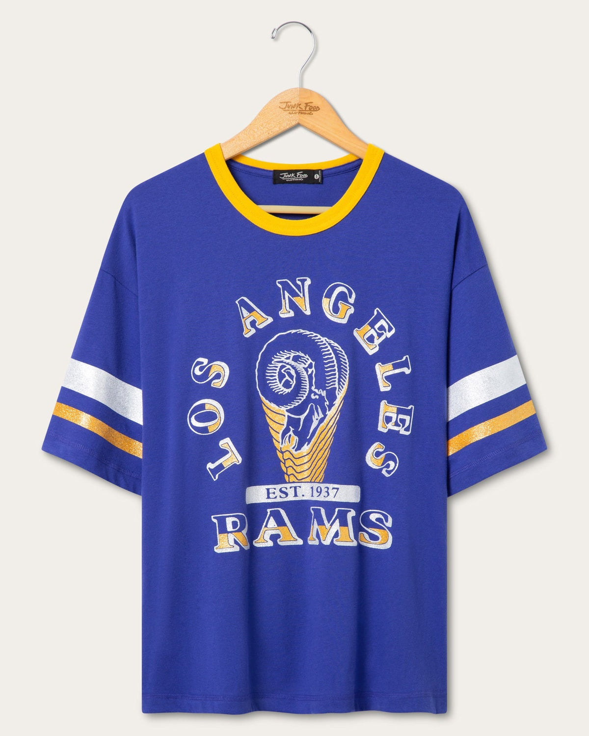 Women's Los Angeles Rams Glitter Boxy Ringer product image 1
