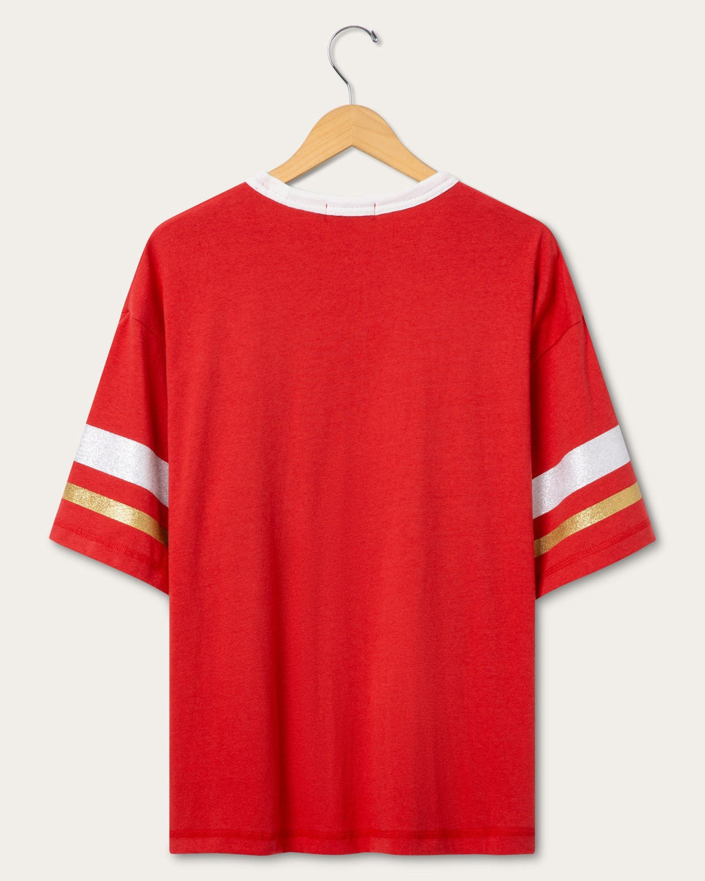 Women's San Francisco 49ers Glitter Boxy Ringer product image 2