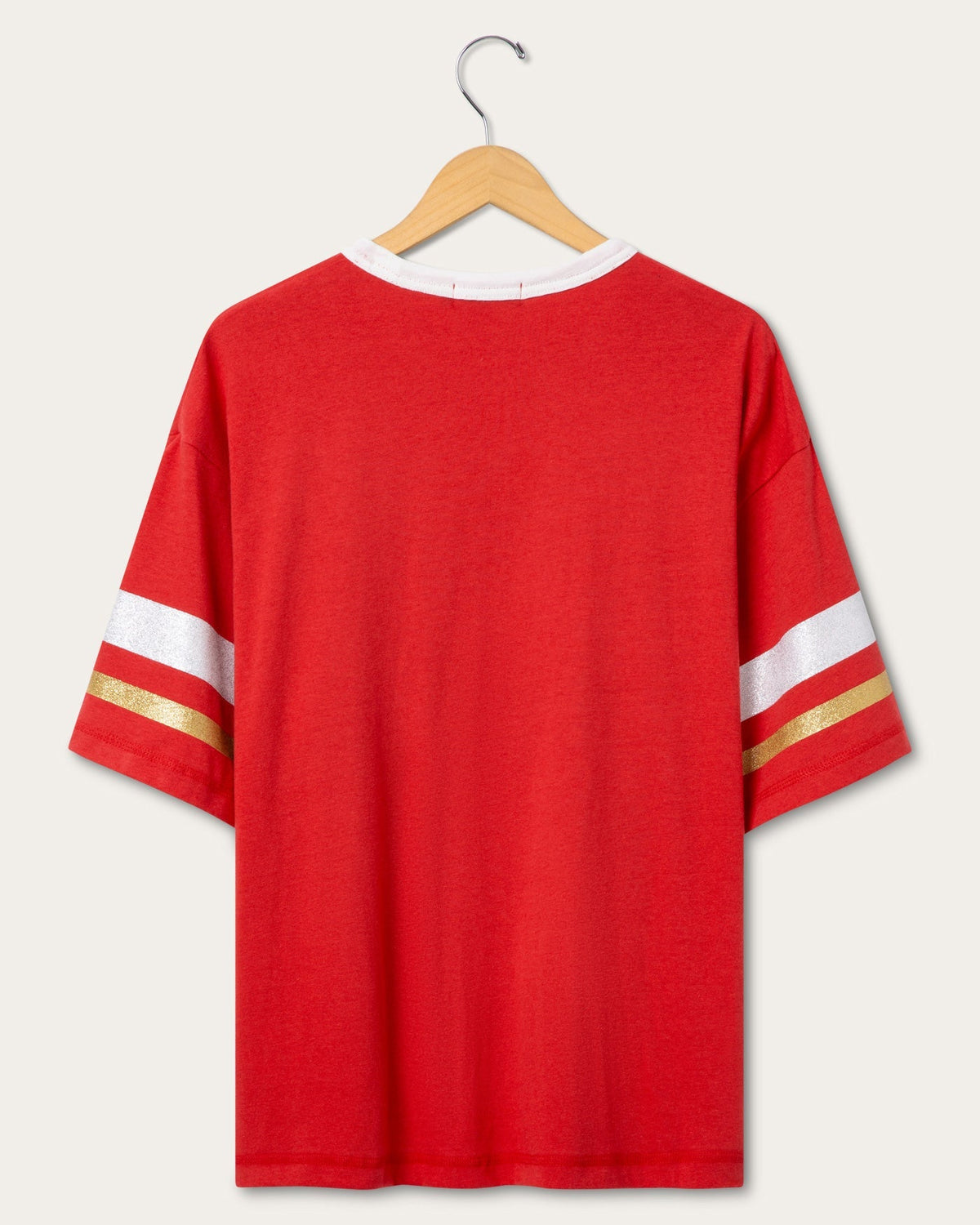 Women's San Francisco 49ers Glitter Boxy Ringer product image 2