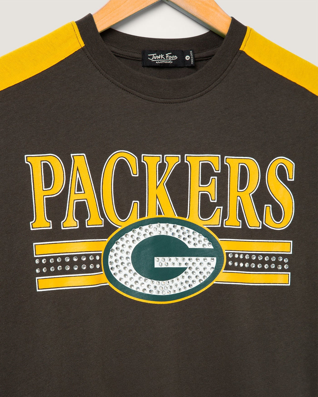 Women's Green Bay Packers Striped Bling Crop Tee product image 3