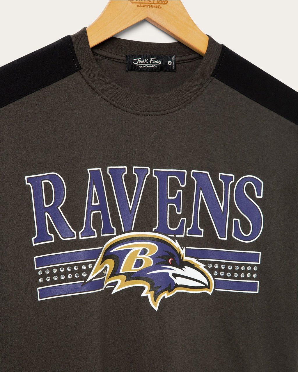Women's Baltimore Ravens Striped Bling Crop Tee product image 3
