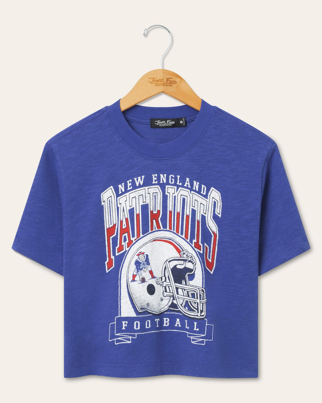Women's New England Patriots Helmet Mock Neck Crop Tee product image 1