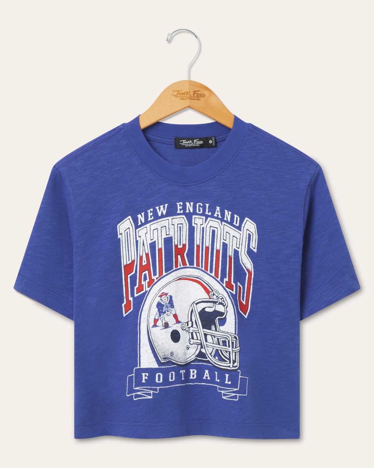 Women's New England Patriots Helmet Mock Neck Crop Tee product image 1