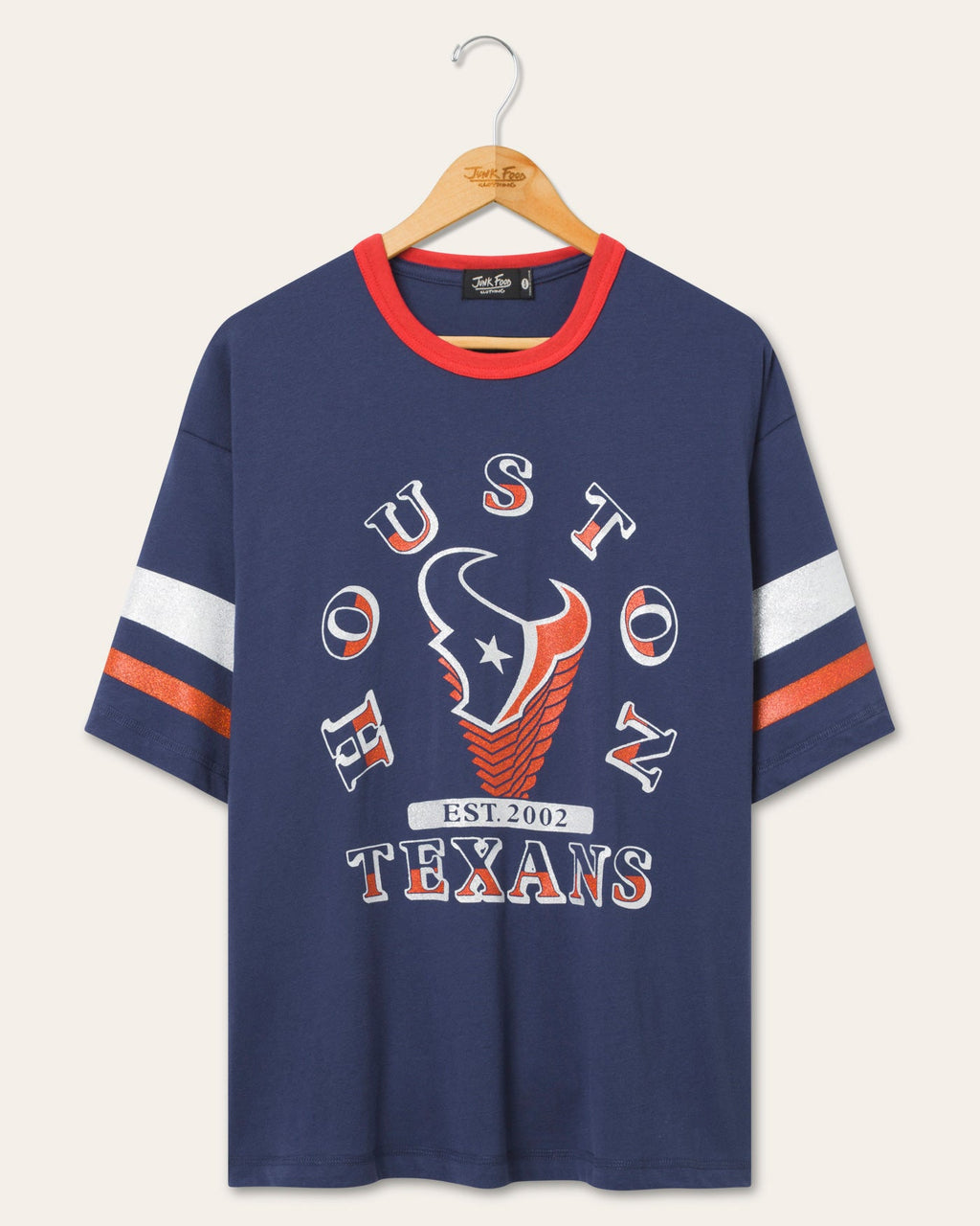 Women's Houston Texans Glitter Boxy Ringer product image 1