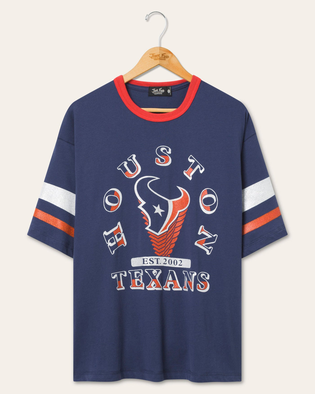 Women's Houston Texans Glitter Boxy Ringer product image 1