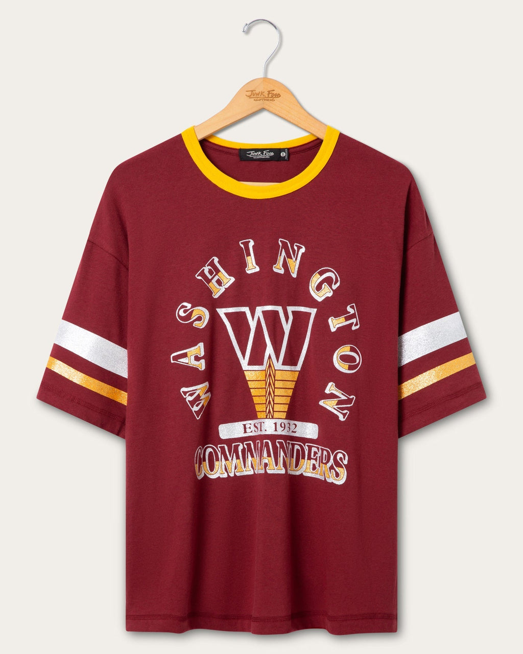 Women's Washington Commanders Glitter Boxy Ringer product image 1