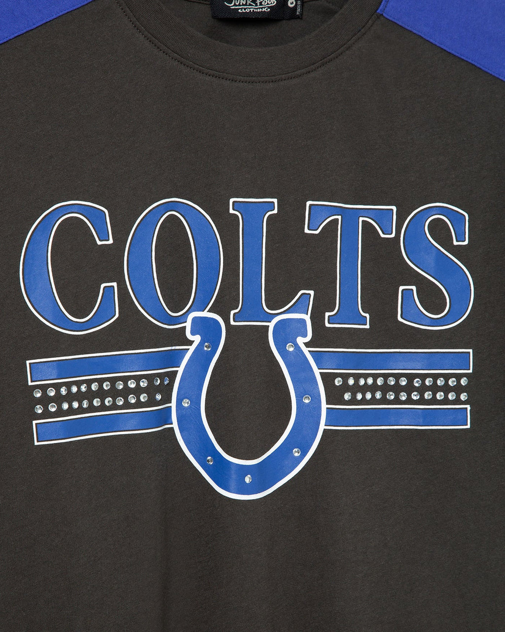 Women's Indianapolis Colts Striped Bling Crop Tee product image 3