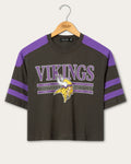 Women's Minnesota Vikings Striped Bling Crop Tee product image 1