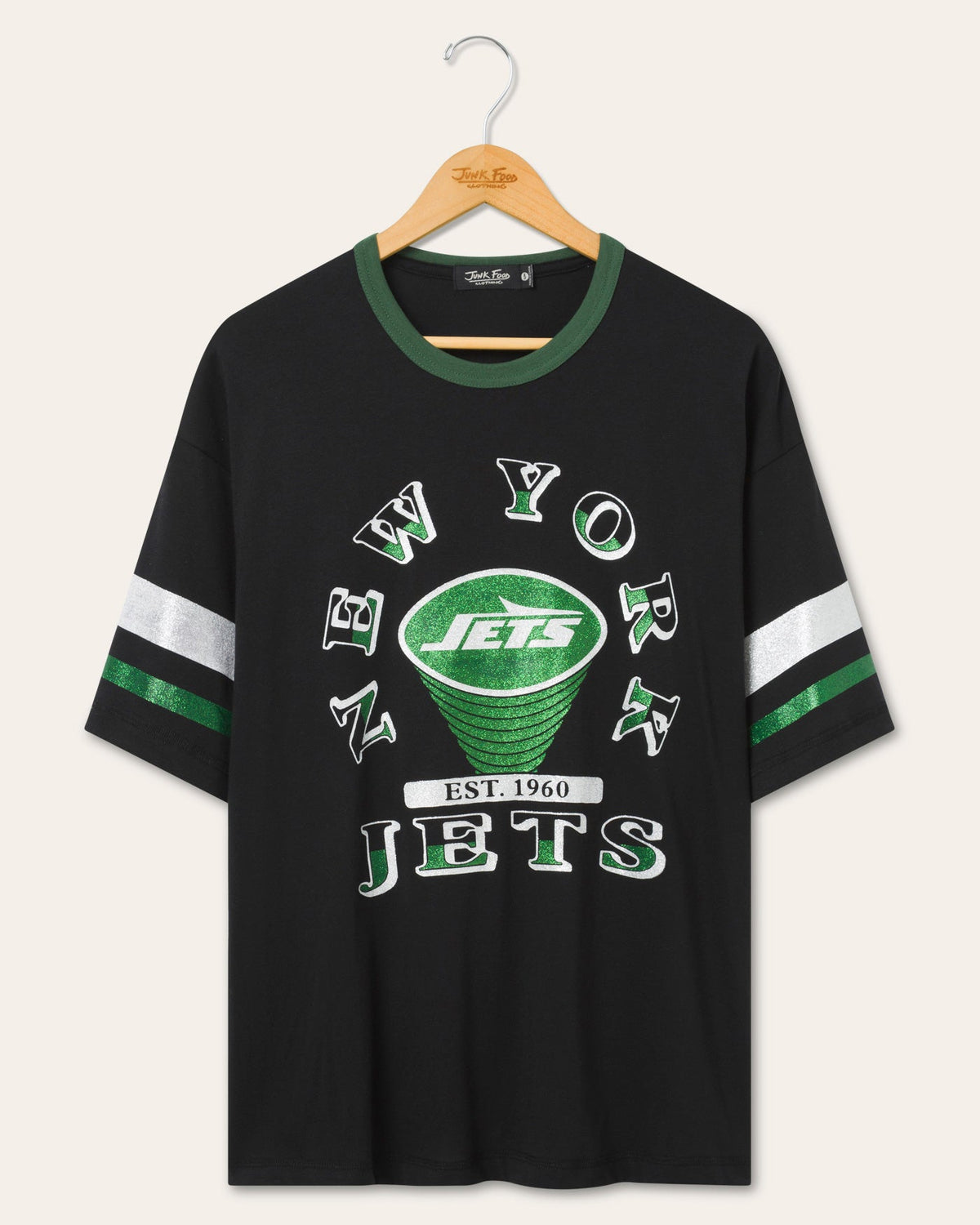 Women's New York Jets Glitter Boxy Ringer product image 1