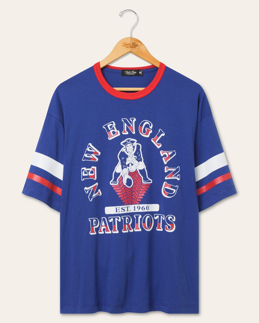 Women's New England Patriots Glitter Boxy Ringer product image 1