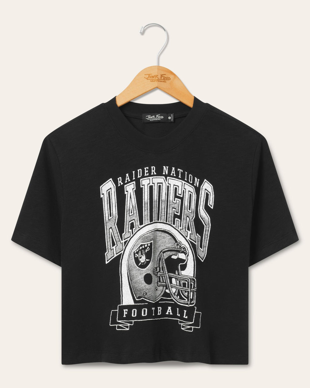 Women's Las Vegas Raiders Helmet Mock Neck Crop Tee product image 1