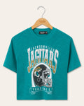 Women's Jacksonville Jaguars Helmet Mock Neck Crop Tee product image 1