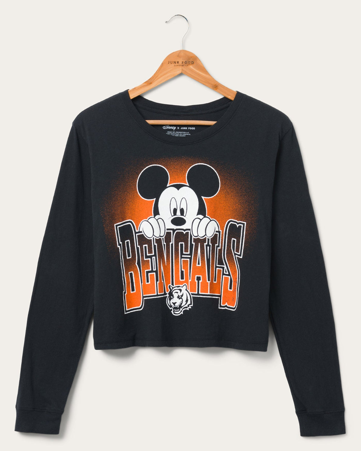Women's Cincinnati Bengals Mickey Hang on Crop Long Sleeve product image 1
