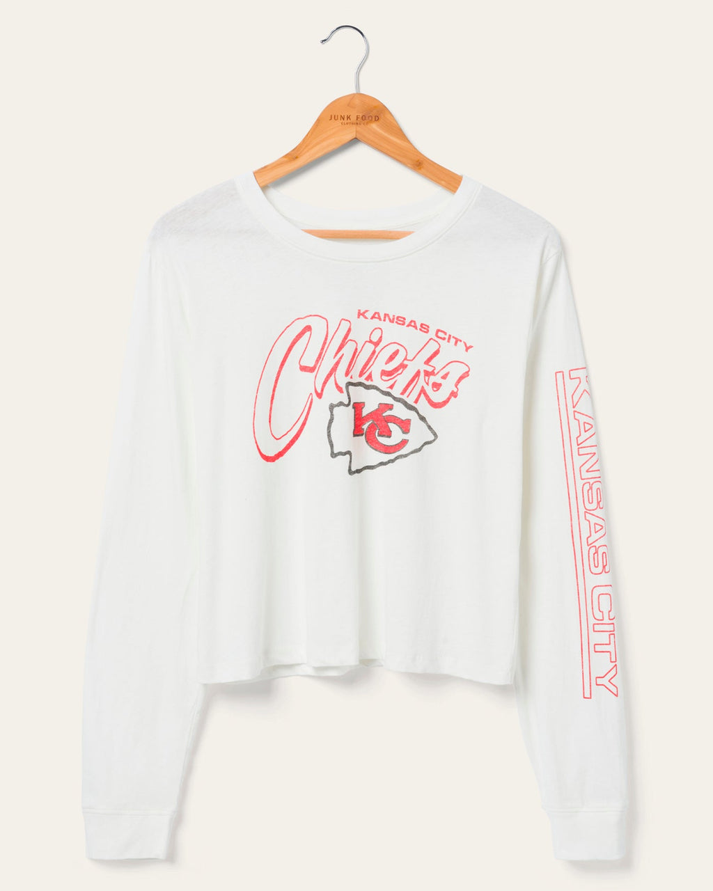 Women's Kansas City Chiefs Touchdown Long Sleeve Cropped Tee product image 1