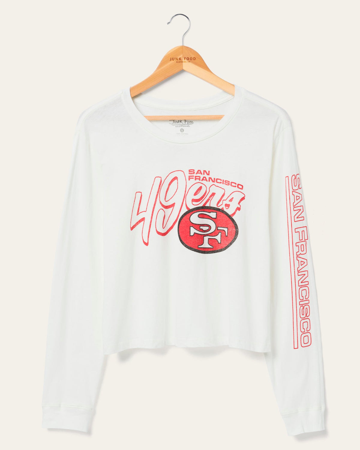 Women's San Francisco 49ers Touchdown Long Sleeve Crop Tee product image 1