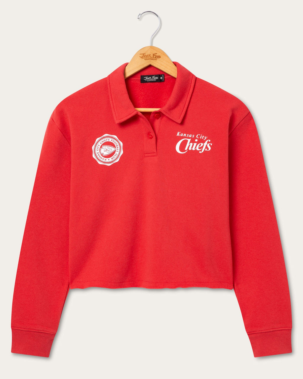 Women's Kansas City Chiefs Polo Crop Fleece product image 1