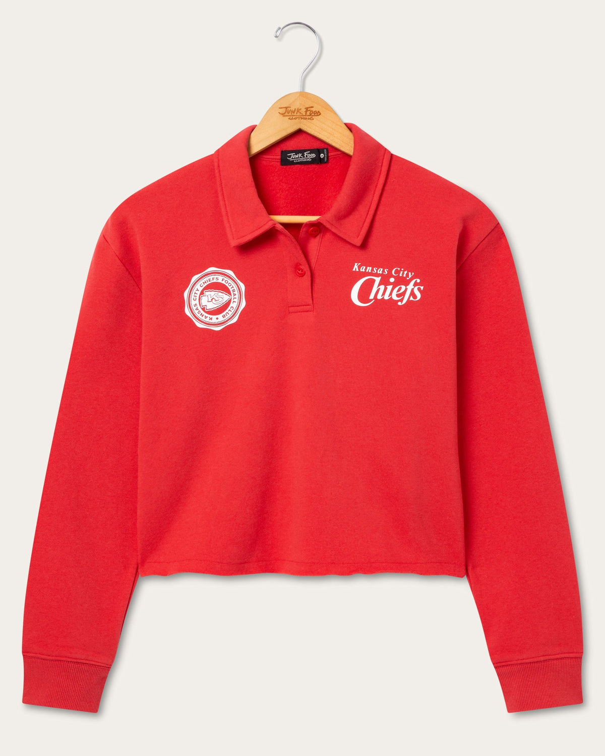 Women's Kansas City Chiefs Polo Crop Fleece product image 1