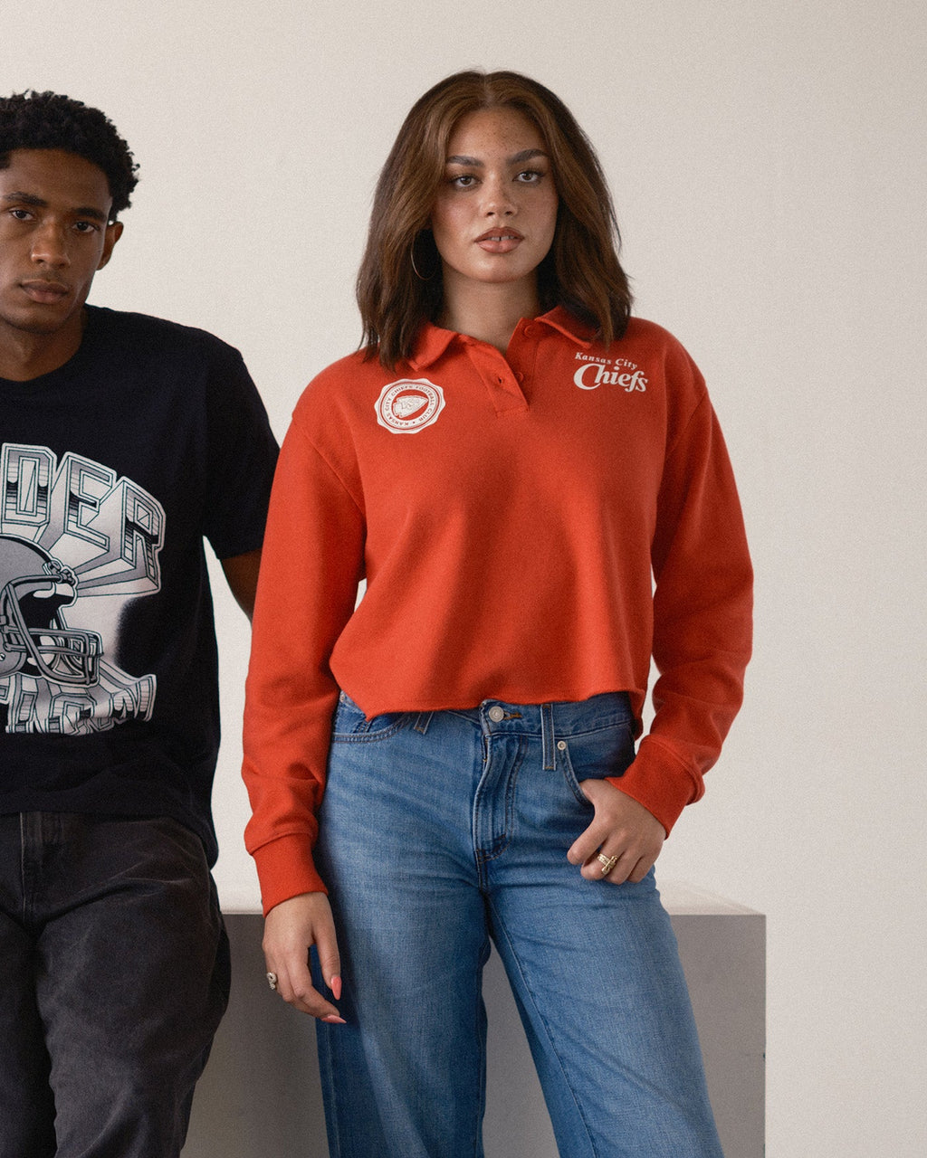 Women's Kansas City Chiefs Polo Crop Fleece product image 3