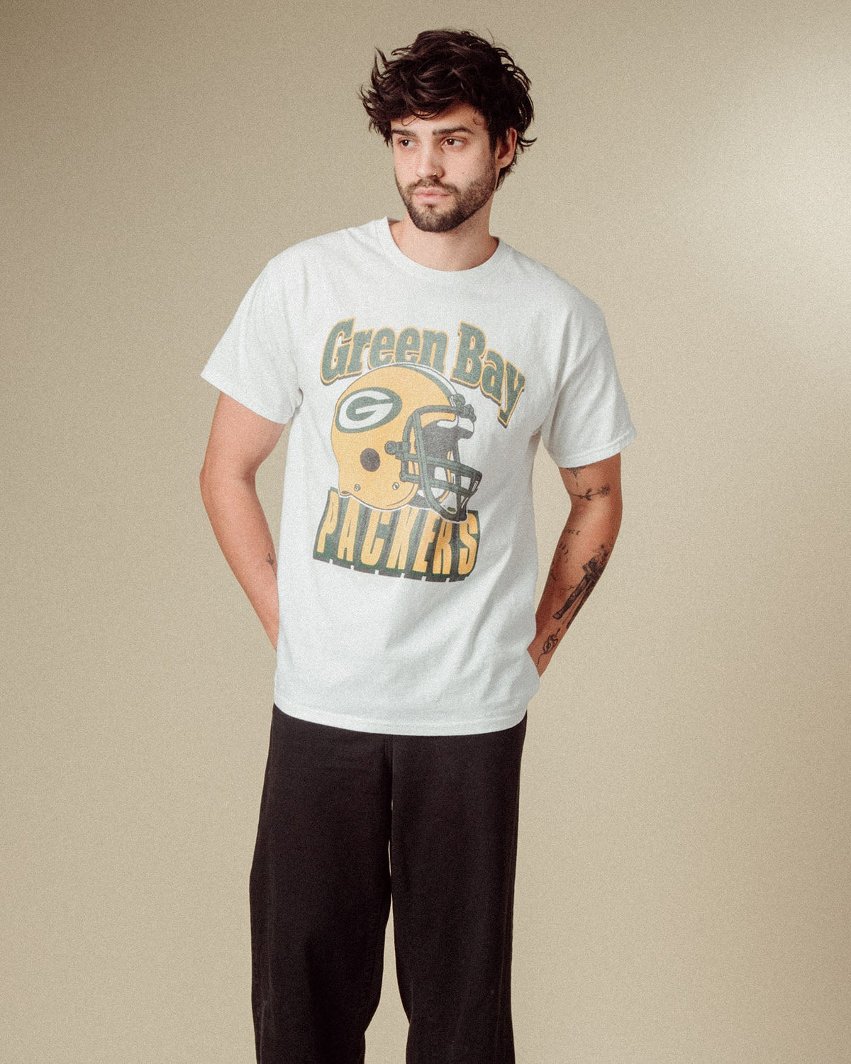 Green Bay Packers Throwback Helmet Flea Market Tee product image 2