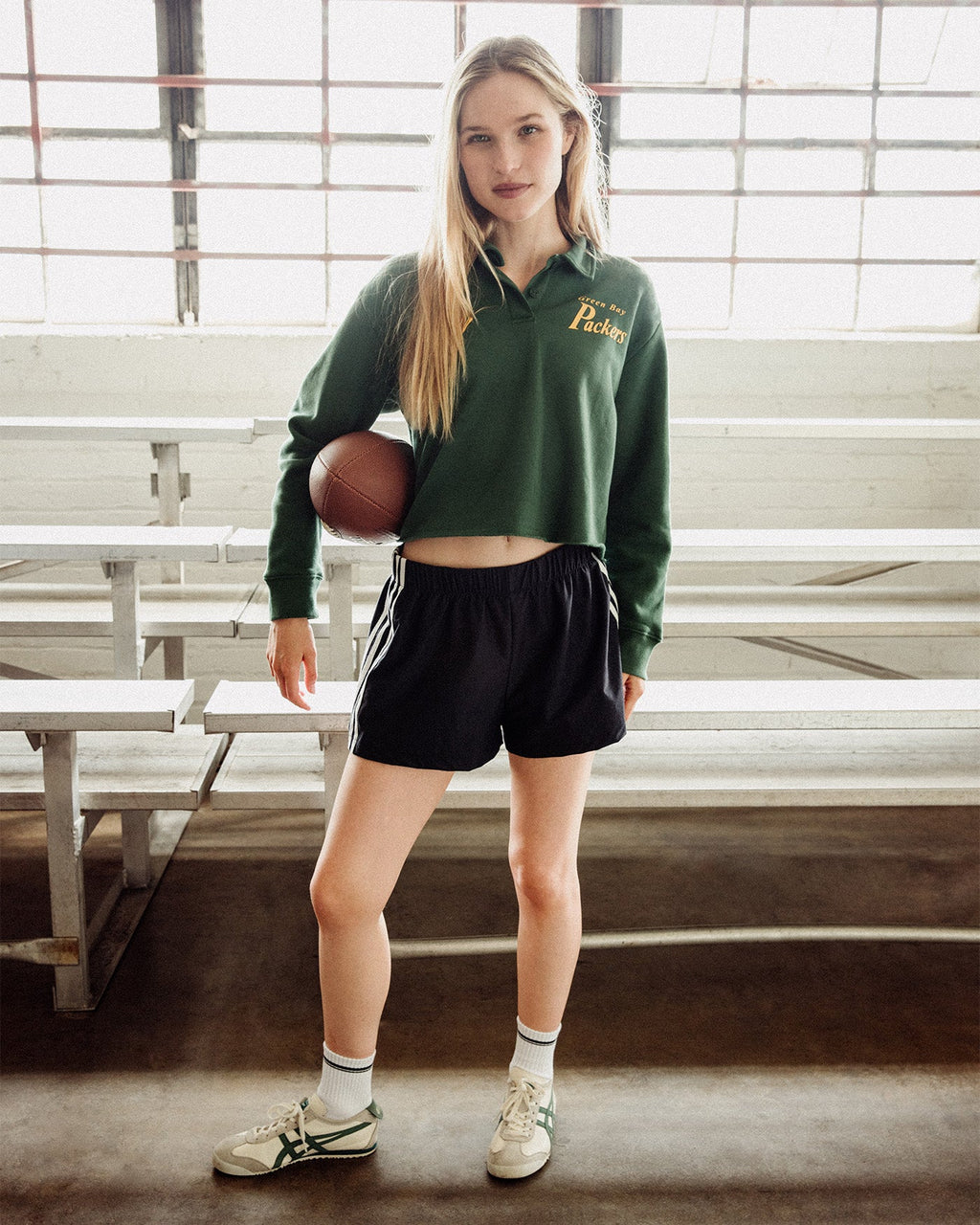 Women's New England Patriots Polo Crop Fleece product image 4
